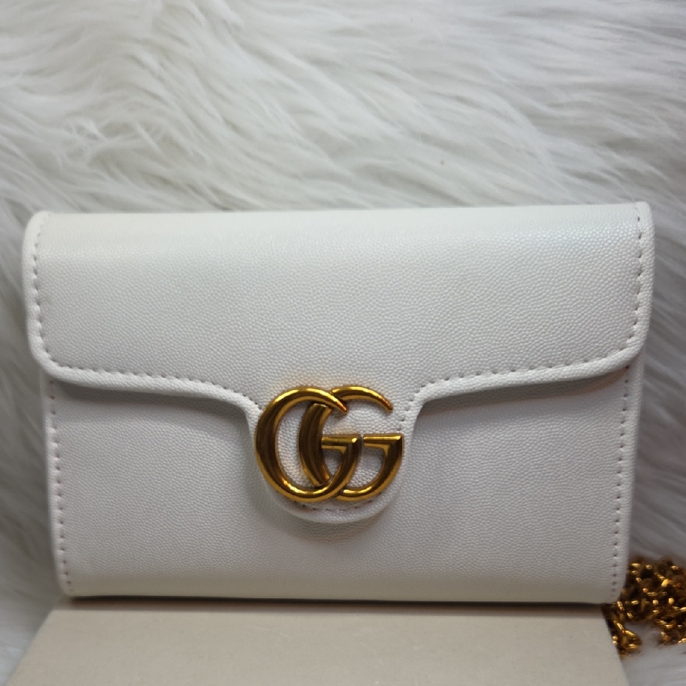 Elegant White Leather Women's Bag